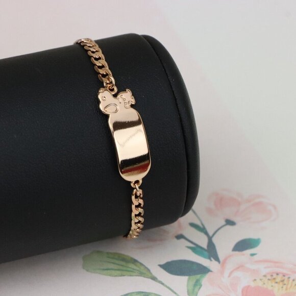 "Rose Gold Bracelet with Cute Bear Charm, Adjustable Chain Design, XPBL1150 - Picture 9 of 12